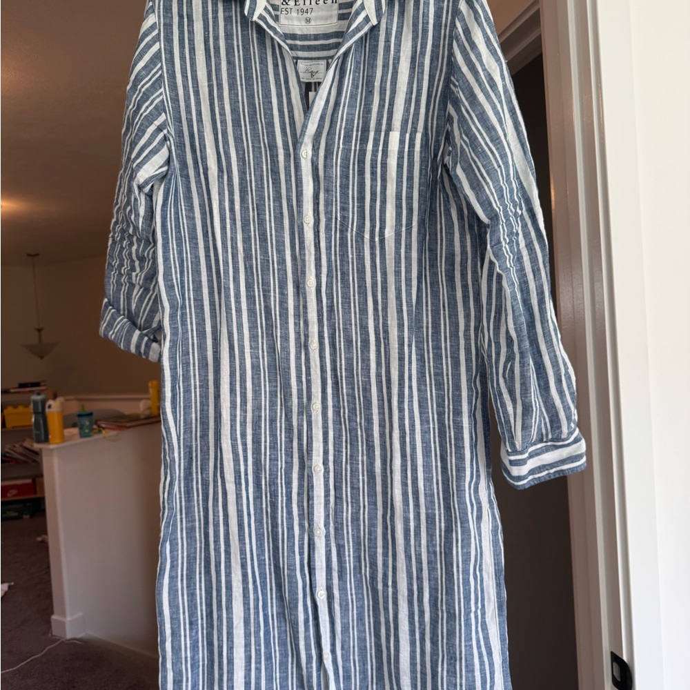 Frank & Eileen Blue and White Striped Dress